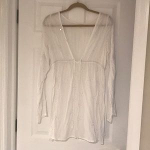 Swim cover up dress in white